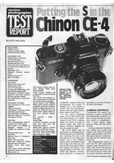 Chinon CE 4 s manual. Camera Instructions.